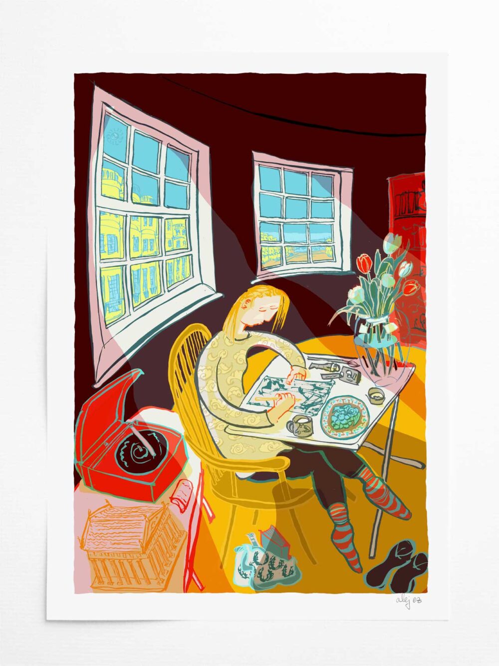Art print by artist alej ez titled Anniek Artist of Light and Dream
