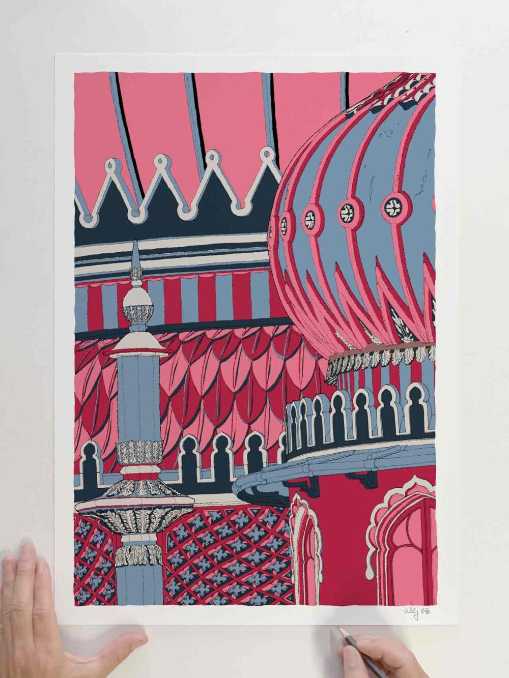 Art print by artist alej ez titled Regency Song Brighton Royal Pavilion Finial and Domes