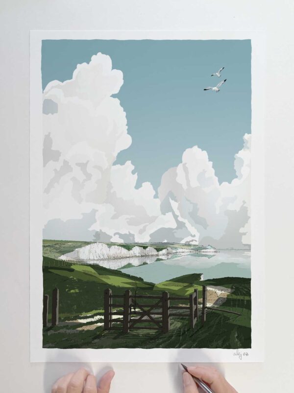 Art print titled Gateway to Seven Sisters Chalk Cliffs by artist alej ez