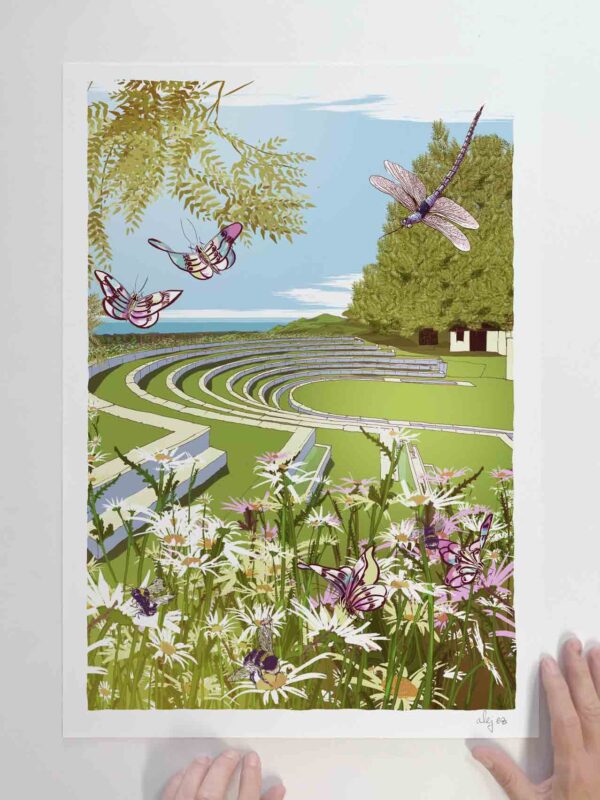 Art print titled Time Between Plays at Brighton Open Air Theatre BOAT by artist alej ez
