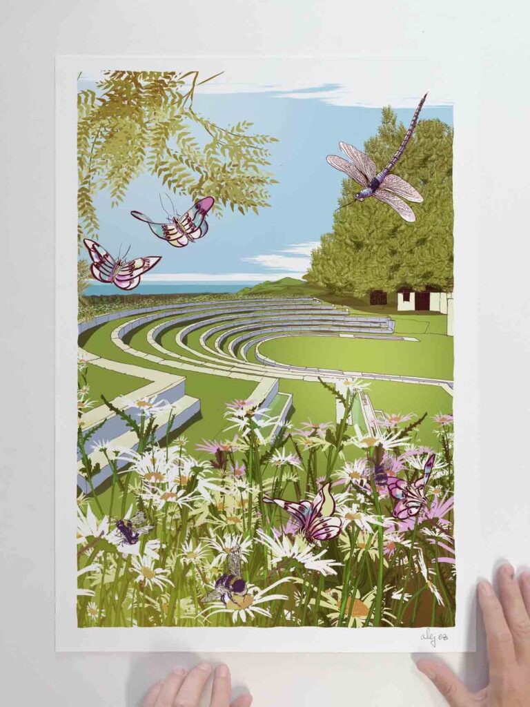 Art print titled Time Between Plays at Brighton Open Air Theatre BOAT by artist alej ez