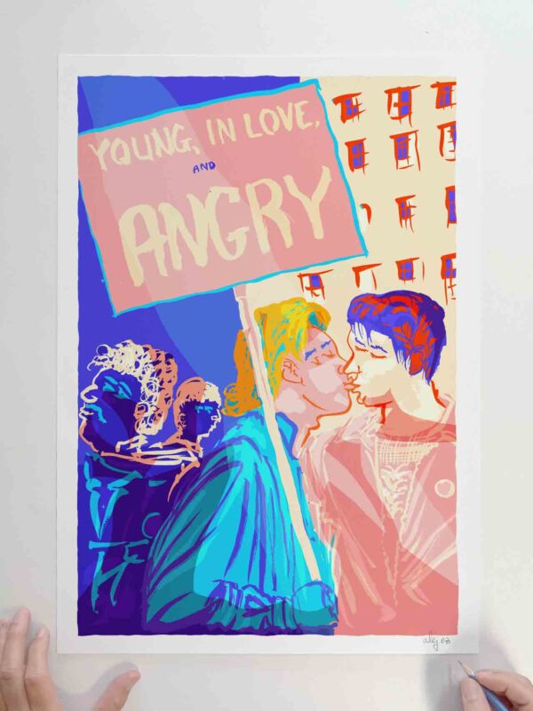 Art print by artist alej ez titled Young, in Love, and Angry. Section 28