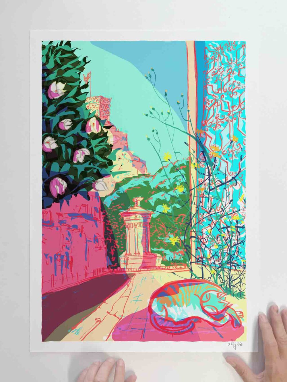 art print by alej ez titled Lysicrates and the Cat