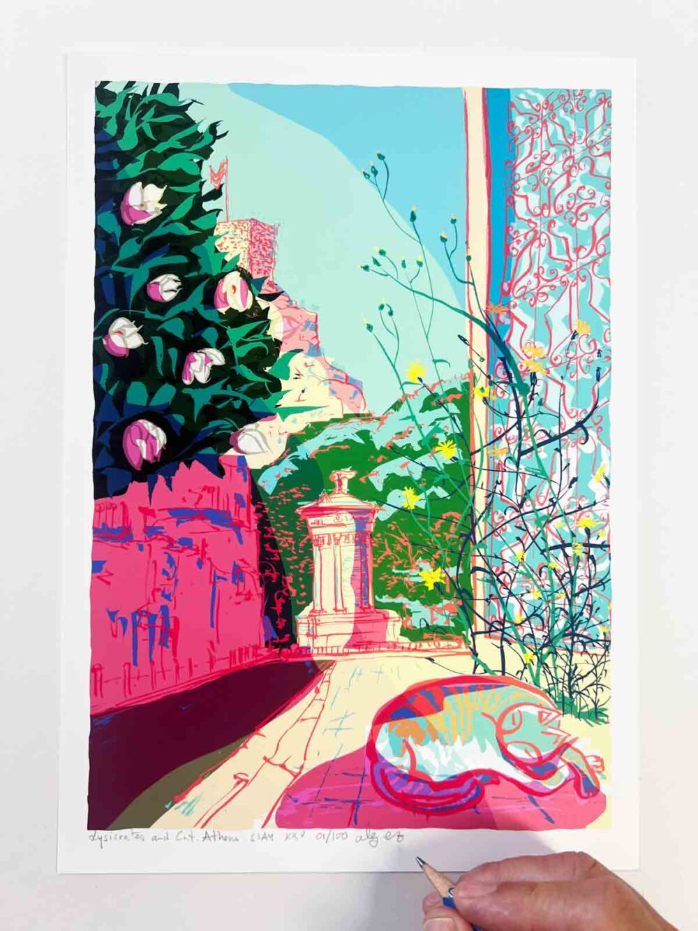 art print by alej ez titled Lysicrates and the Cat