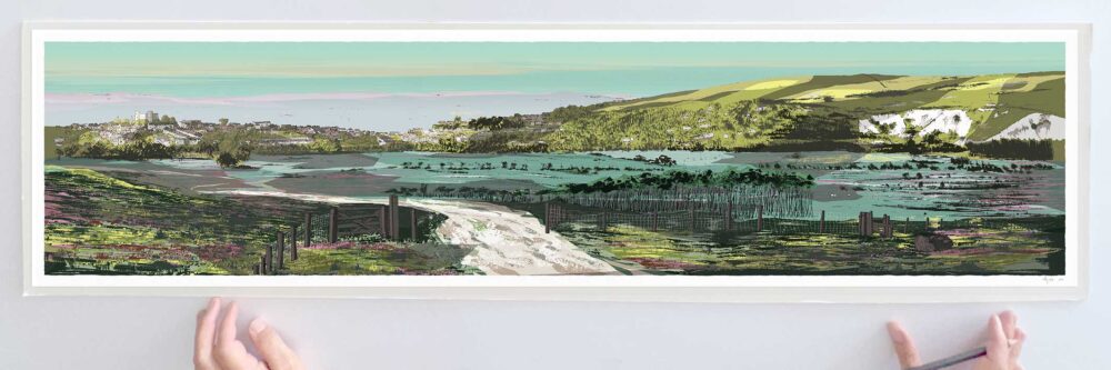Art print by artist alej ez titled Lewes and the Sussex Weald