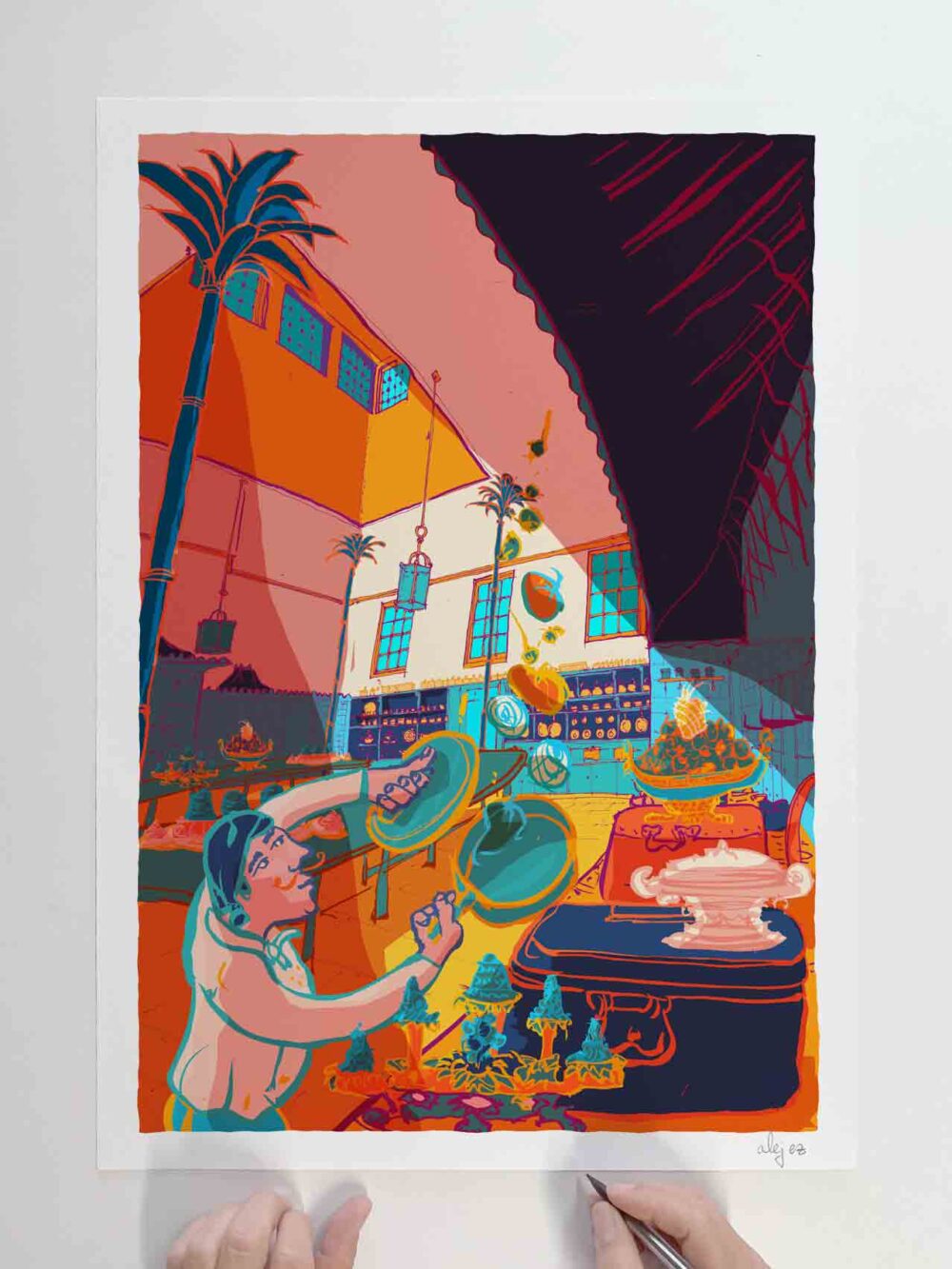 Art print titled Veg Saute Brighton Pavilion Kitchen by artist alej ez