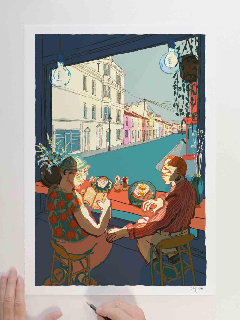 Art print titled Croque Madame Mange Tout Tidy Trafalgar Brighton by artist alej ez