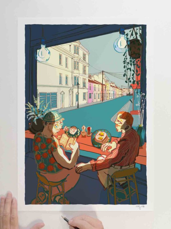 Art print titled Croque Madame Mange Tout Tidy Trafalgar Brighton by artist alej ez