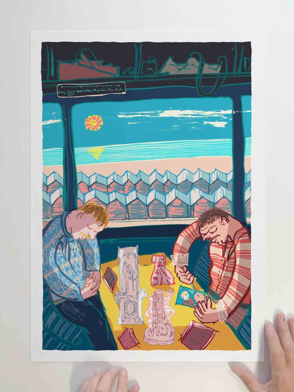 Art print by artist alej ez titled Hastings by Train Day trips in the Sun