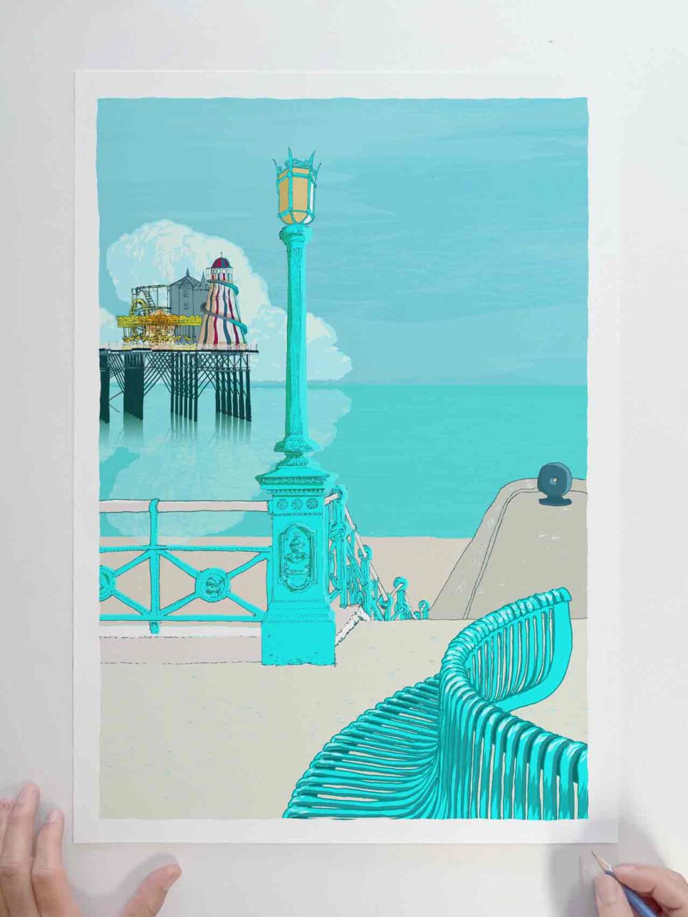 Seafront a Walk to Brighton Palace Pier Sky Blue