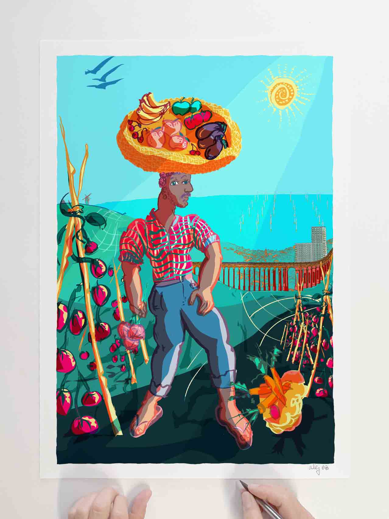 Limited Edition Art Print by artist alej ez titled Sunday at the Allotment