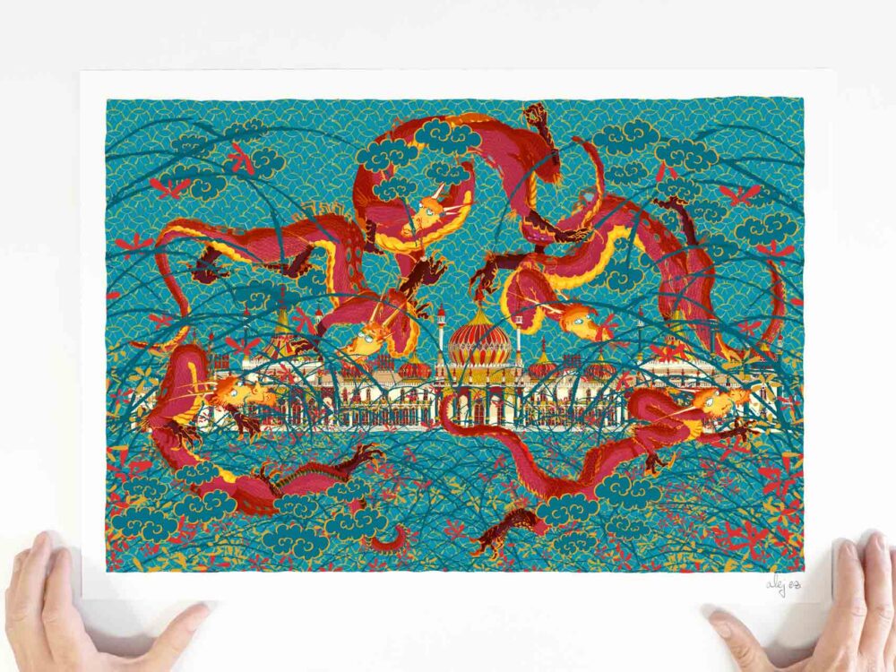 Art print by artist alej ez titled Dragons Realm Brigton Royal Pavilion Garden