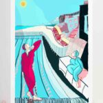 Art print by artist alej ez titled Modern Bathers Brighton