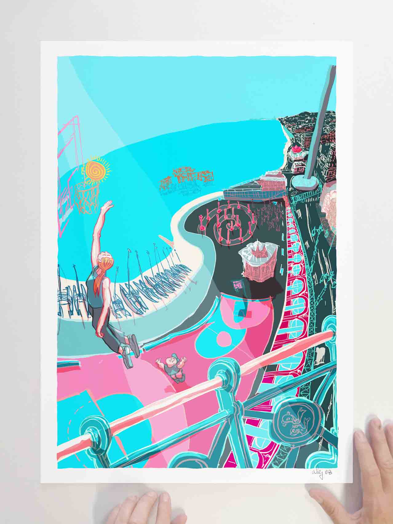 Art print by artist alej ez titled Angel Basketball