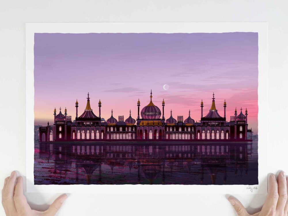 Limited Edition Art print by artist alej ez titled Royal Pavilion Palace Venus Star