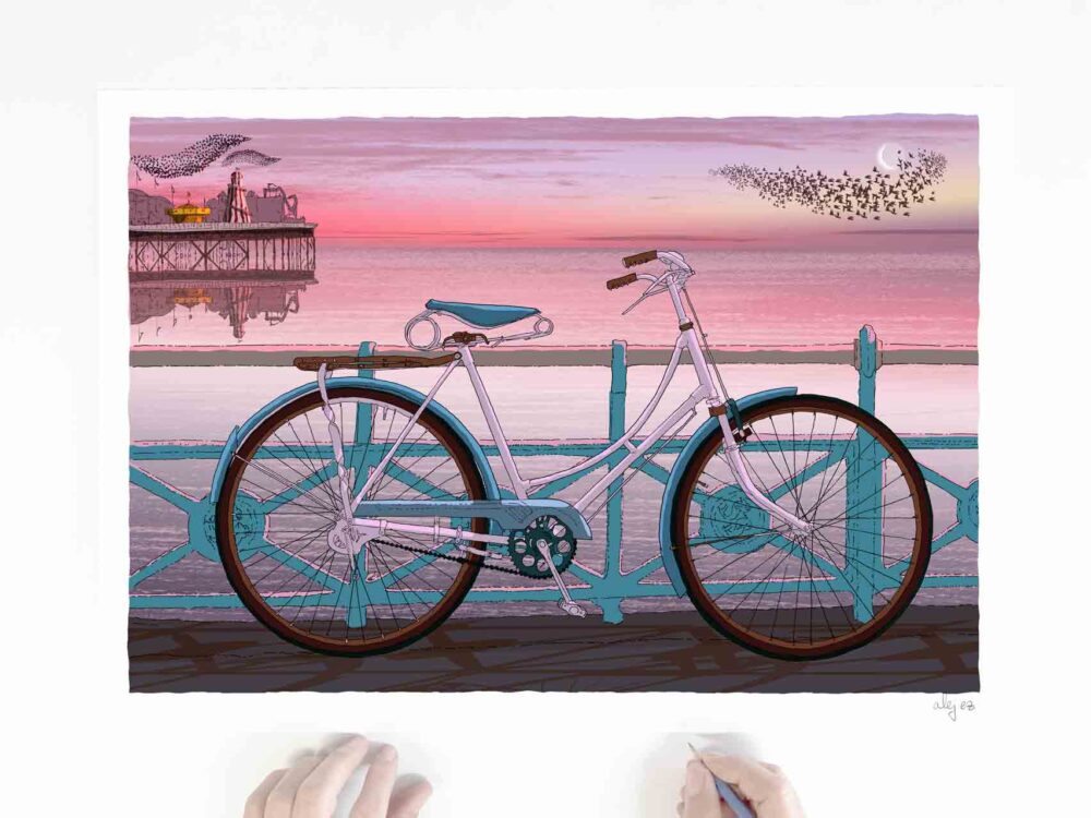 Bicycle Moon Palace Pier Starlings