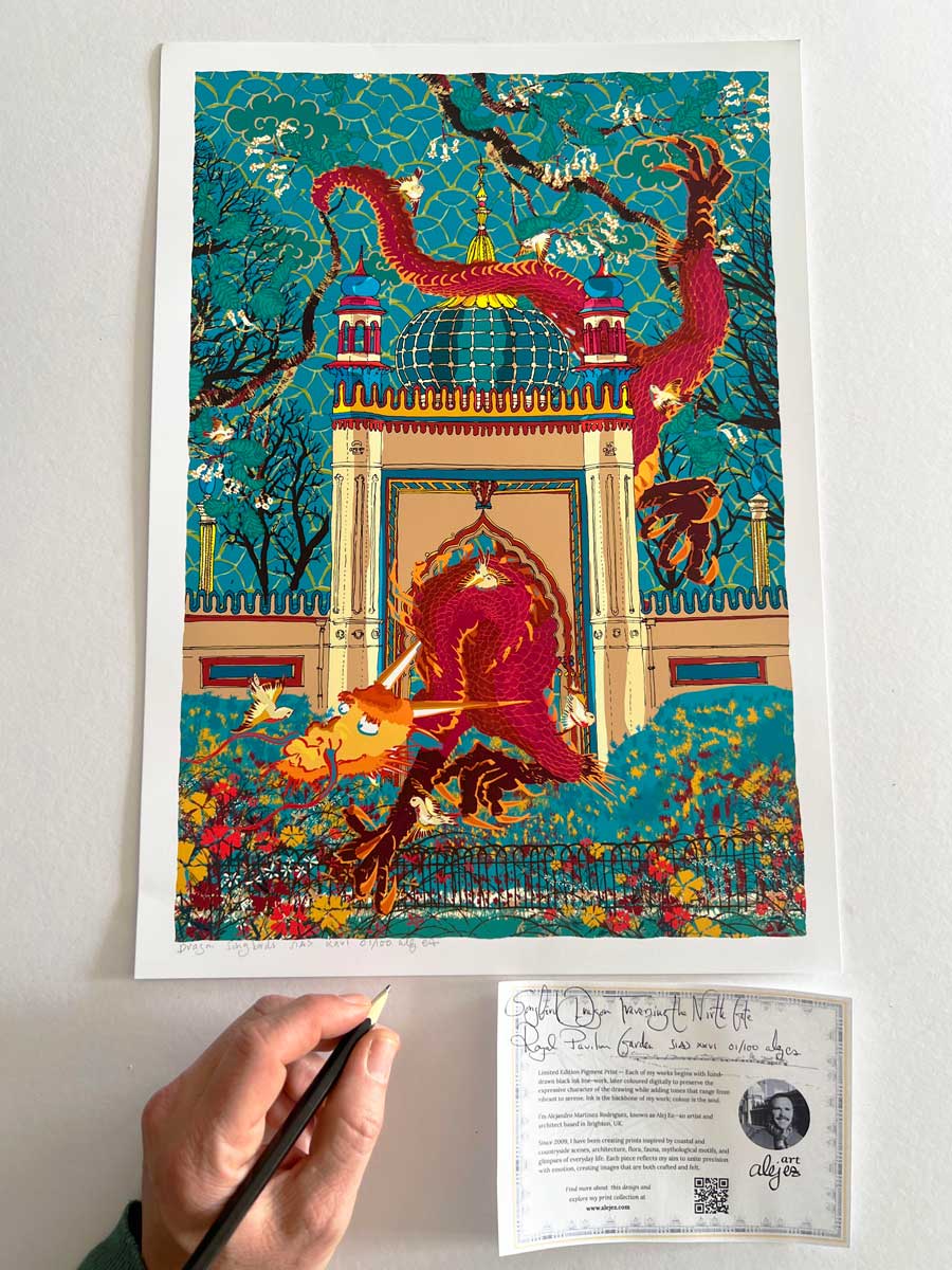 Songbird Dragon Traversing the North Gate Royal Pavilion and Garden - Image 2