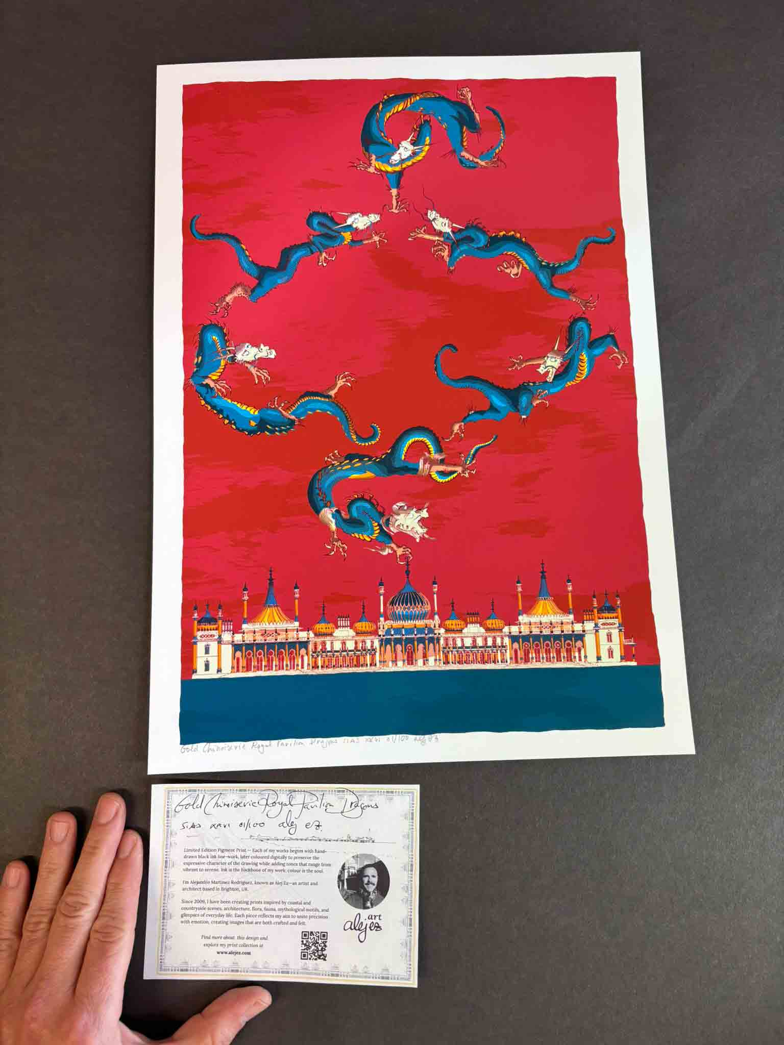 Royal Pavilion Dragons Gold Chinoiserie - Image 2