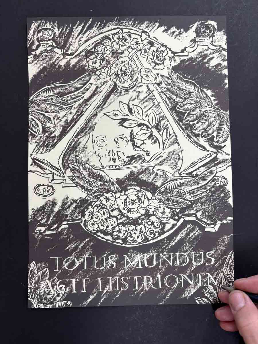 Limited Edition Art print by artist alej ez titled TOTUS MUNDUS AGIT HISTRIONEM